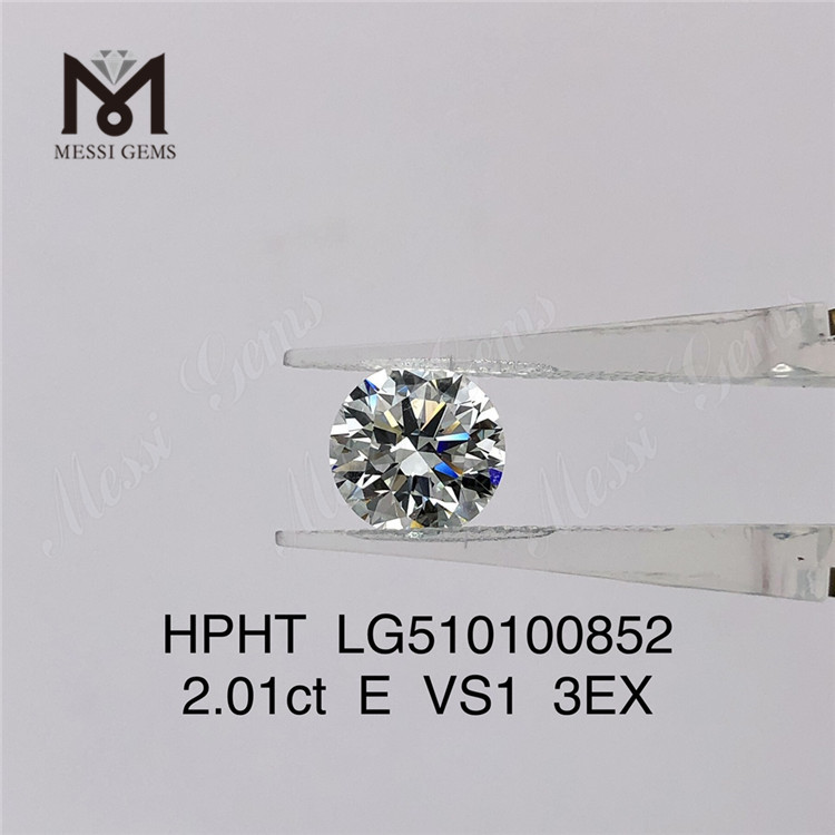 2.01CT E VVS HPHT diamantes RD Cut laboratorio diamantes precio de fábrica