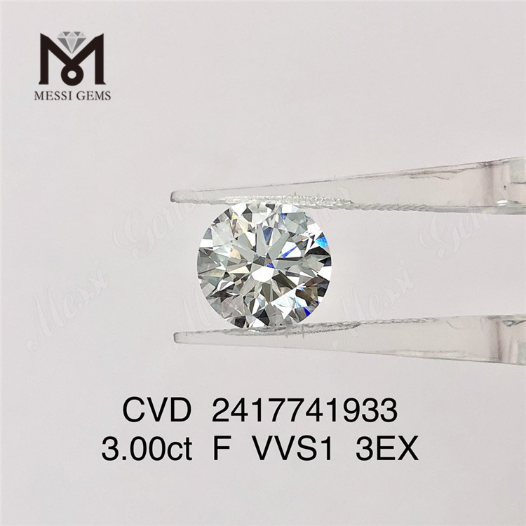 3CT F laboratorio diamante 3EX forma redonda cvd laboratorio cultivado diamante en venta