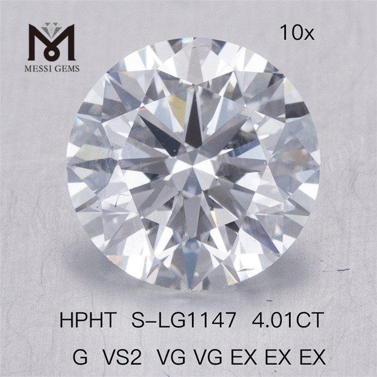 Diamante de laboratorio HPHT de 4,01 quilates G VS2 VG VG EX EX EX diamantes cultivados en laboratorio al por mayor