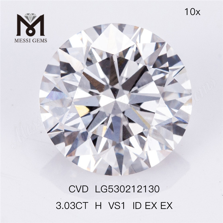 Precio del diamante cvd suelto de forma redonda H de 3,03 quilates por quilate Precio