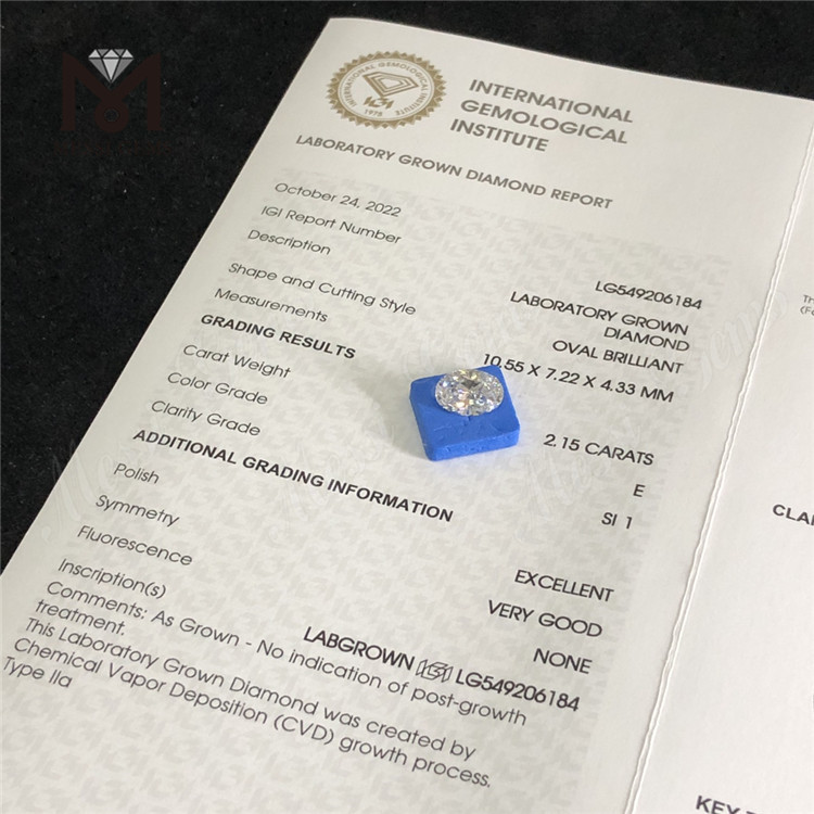 2.15CT E SI1 EX VG cvd diamante online