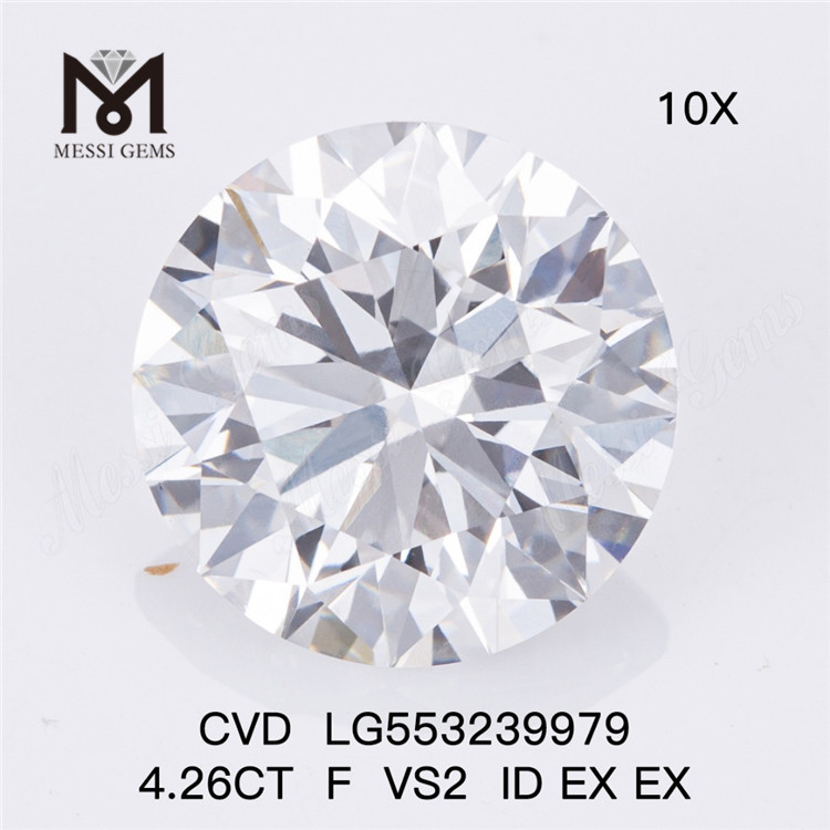 4.26CT F VS2 ID EX EX diamante de laboratorio RD diamante cultivado en laboratorio CVD