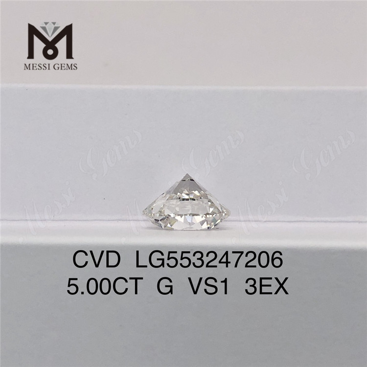 5CT G VS1 3EX diamante cultivado en laboratorio cvd 5 quilates diamante creado en laboratorio
