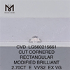 2.70CT E Corte RECTANGULAR VVS2 EX VG Diamantes cultivados en laboratorio de 2 quilates CVD LG560215661