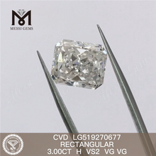 Diamante artificial IGI RECTANGULAR de 3 quilates de 3 quilates