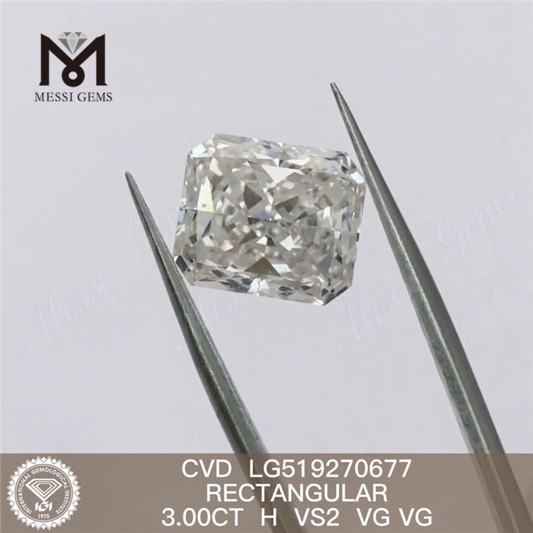 Diamante artificial IGI RECTANGULAR de 3 quilates de 3 quilates
