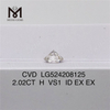 2.02ct H VS1 Corte brillante redondo Certificado IGI Costo de diamantes hechos por el hombre