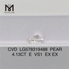 4.13CT E VS1 EX EX diamantes sueltos cultivados en laboratorio CVD LG578319488 PERA en venta
