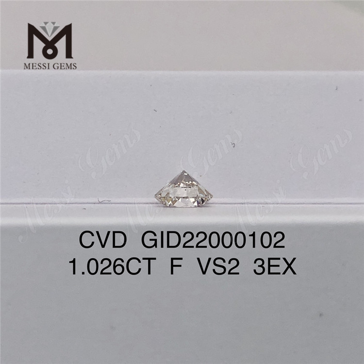 1.026CT F VS2 3EX Diamante de laboratorio suelto redondo CVD