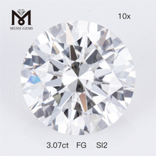 3.07ct FG SI2 Forma redonda Suelto Diamante de 3 quilates cultivado en laboratorio Precio de fábrica 