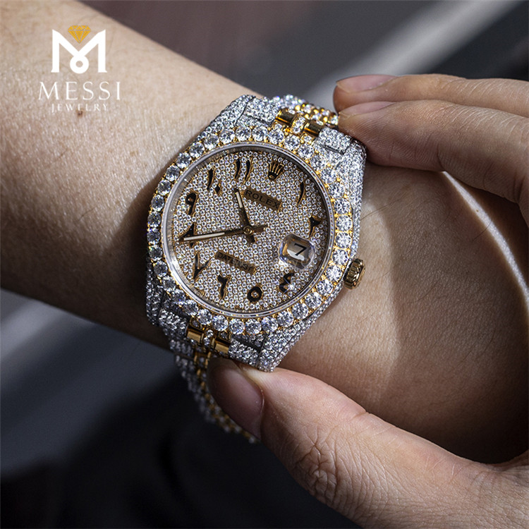 Reloj de diamantes Moissanite, relojes deportivos para hombre de negocios, relojes suizos para marido