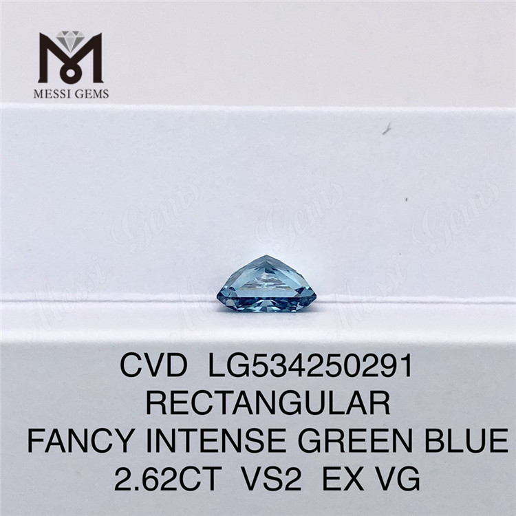 2.62CT VS RECTANGULAR diamantes hechos por el hombre Diamantes azules CVD precio de fábrica LG534250291