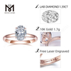 Anillo de bodas con solitario de compromiso en oro rosa de 18 k con diamantes de laboratorio de 1,39 quilates