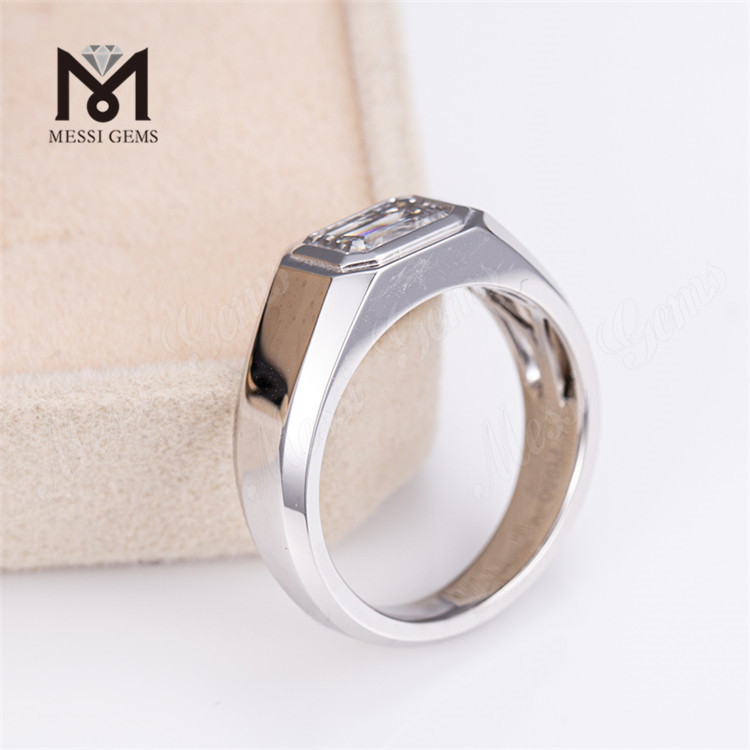 Anillos de compromiso de talla esmeralda con diamantes cultivados en laboratorio IGI de color E de 1 ct