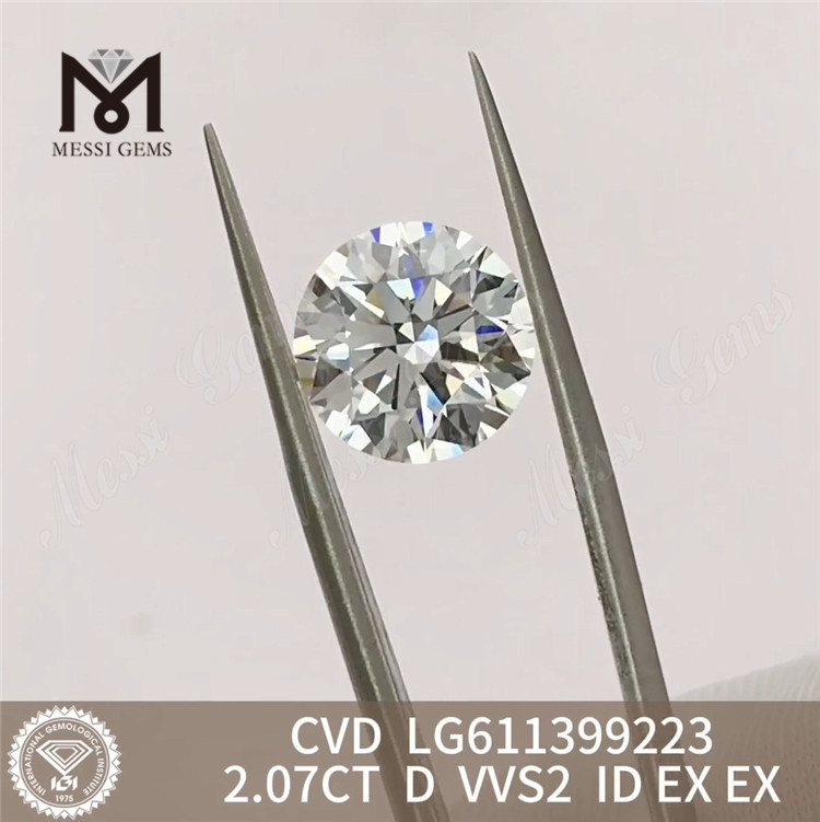 2.07CT Round D VVS2 Diamantes certificados cultivados en laboratorio Mejores precios 丨Messigems LG6113992
