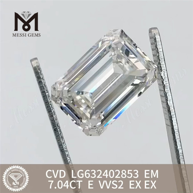 7.04CT EM E VVS2 nuevo diamante CVD LG632402853 丨Messigems 
