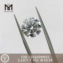 2.12CT F VS2 ID Diamante cultivado en laboratorio China Gems Direct de alta calidad 丨Messigems CVD LG610349015