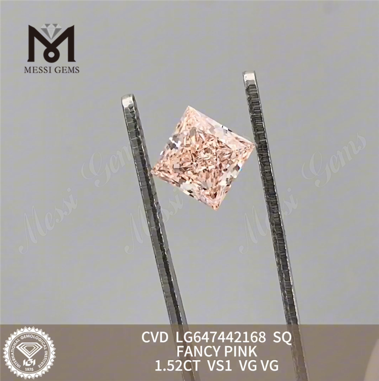 1.52CT SQ FANCY PINK VS1 CVD Diamante cultivado suelto LG647442168 