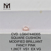 1.26CT COJÍN FANCY PINK VS1 diamantes fabricados CVD LG647446305 
