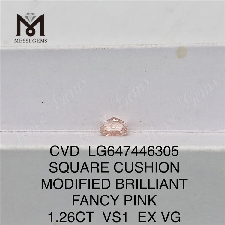 1.26CT COJÍN FANCY PINK VS1 diamantes fabricados CVD LG647446305 