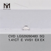 1.41CT E VVS1 Revelación de la pureza del certificado igi para diamante SQ丨Messigems CVD LG529260483 