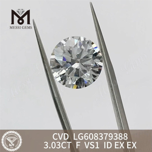 3.03CT F VS1 RD Diamante cvd cultivado en laboratorio de 3 quilates de origen ético 丨Messigems LG608379388 