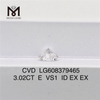3.02CT E VS1 3ct diamante cultivado en laboratorio cvd Proporciona joyería fina a un valor excepcional LG608379465 丨Messigems 