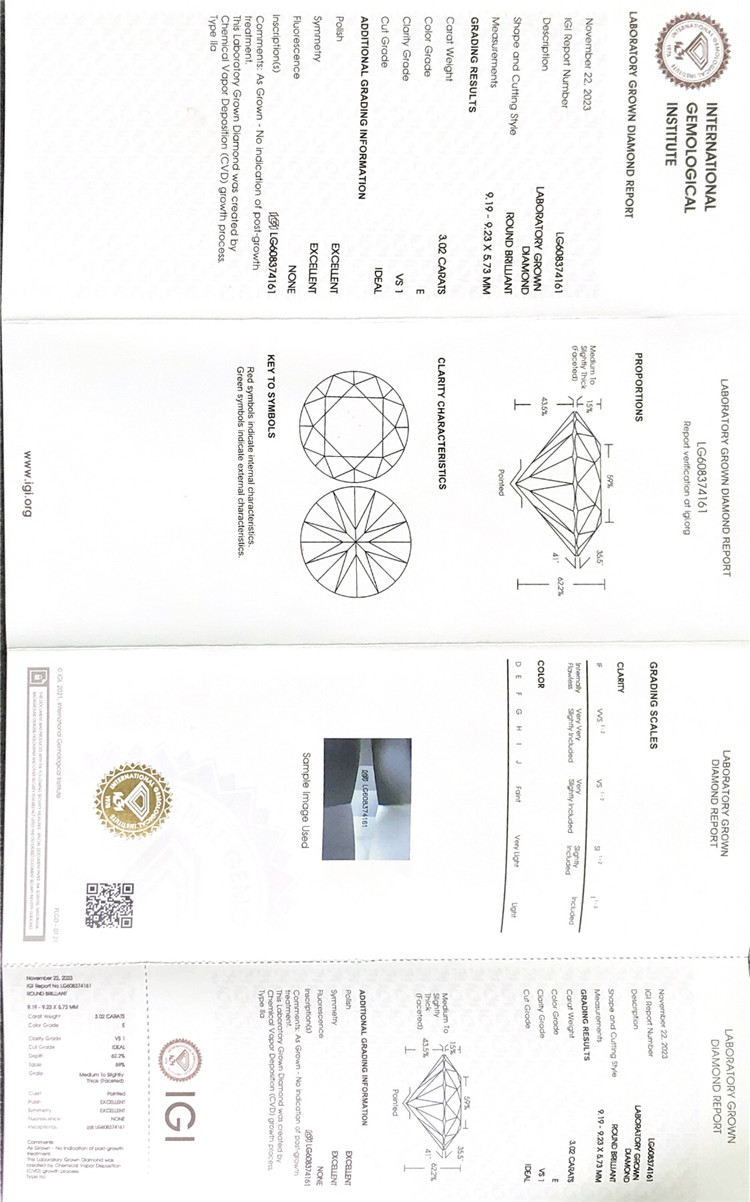 diamante igi cvd de 3 quilates