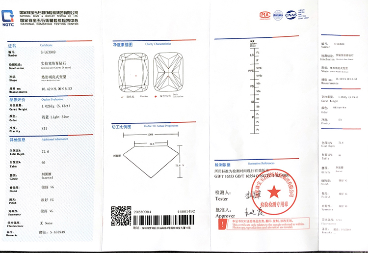 cojín con diamantes de laboratorio certificados