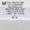 1.88CT VS1 EX VG CVD RECTANGULAR FANCY VIVID BLUE diamantes de fábrica LG617411386 丨Messigems