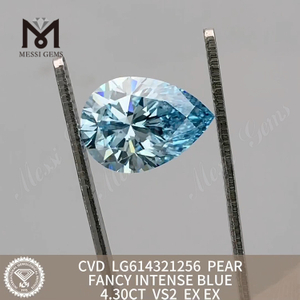 4.30CT PERA mejor diamante simulado VS2 FANCY INTENSE BLUE丨Messigems CVD LG614321256 