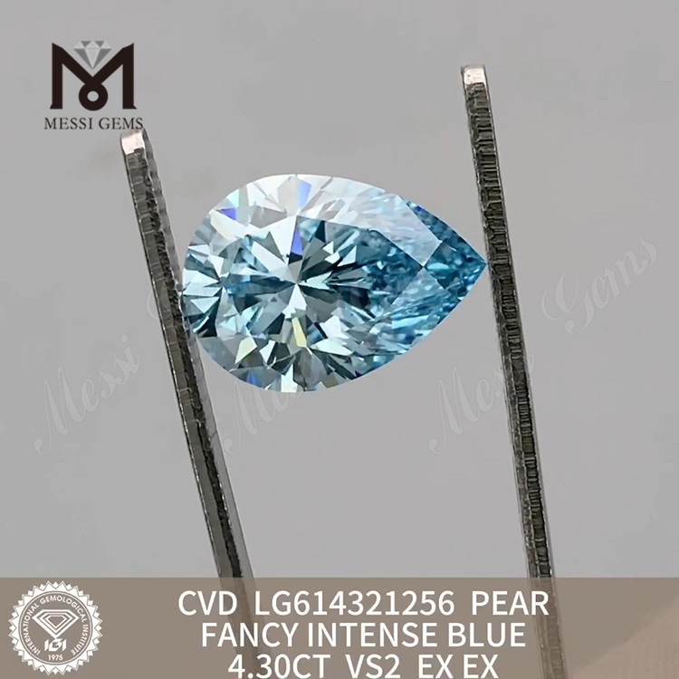 4.30CT PERA mejor diamante simulado VS2 FANCY INTENSE BLUE丨Messigems CVD LG614321256 