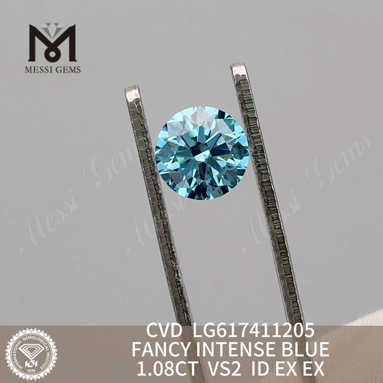 1.08CT VS2 FANCY INTENSE BLUE diamantes de colores creados en laboratorio 丨Messigems CVD LG617411205