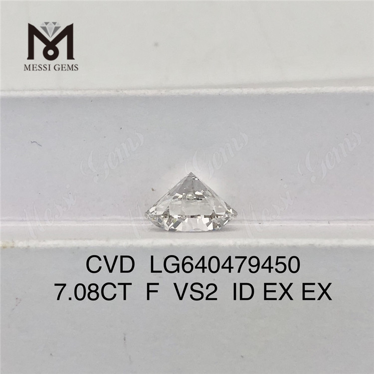 7.08CT F VS2 ID diamantes grandes creados en laboratorio CVD LG640479450 丨Messigems 