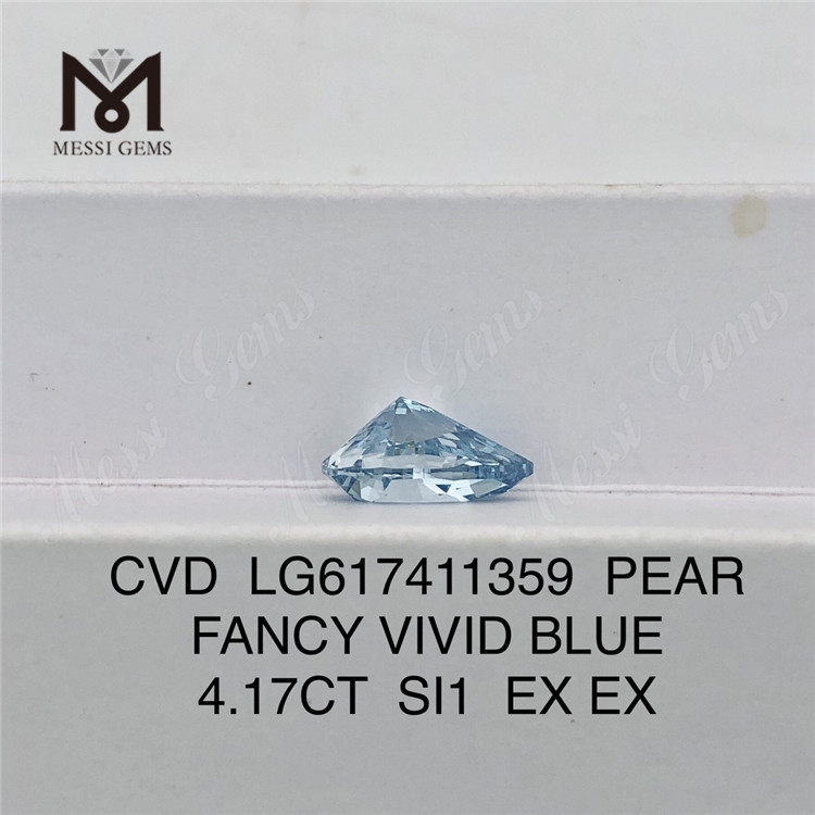 4.17CT PERA FANCY AZUL VIVO SI1 CVD 4ct diamantes de fábrica LG617411359