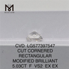 5.03ct rectangular f vs2 ex ex cvd diamante simulado lg577397547
