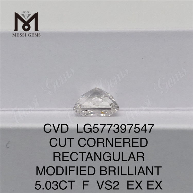 5.03ct rectangular f vs2 ex ex cvd diamante simulado lg577397547