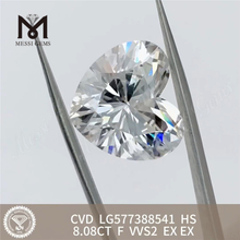 8.08ct F VVS2 EX HS CONSEJO CVD Diamantes fabricados LG577388541 丨 Messigems