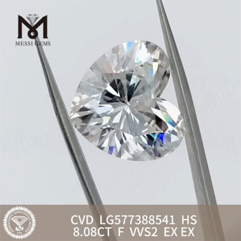 8.08ct F VVS2 EX HS CONSEJO CVD Diamantes fabricados LG577388541 丨 Messigems