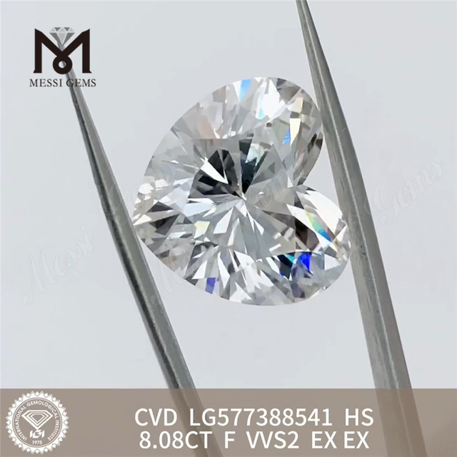 8.08ct F VVS2 EX HS CONSEJO CVD Diamantes fabricados LG577388541 丨 Messigems