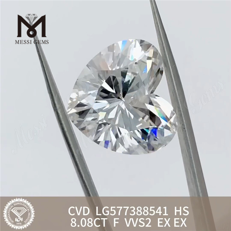 8.08ct F VVS2 EX HS CONSEJO CVD Diamantes fabricados LG577388541 丨 Messigems