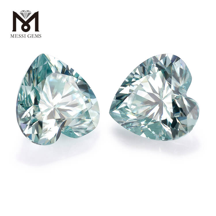 Corte de corazón 8 * 9 mm Teal moisanita suelta proveedor de piedras preciosas al por mayor