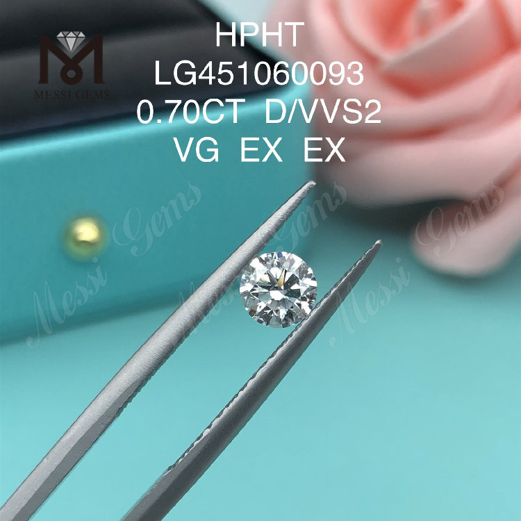 0.7 quilates HPHT D VVS2 MUY BUENO Diamantes redondos hechos en laboratorio