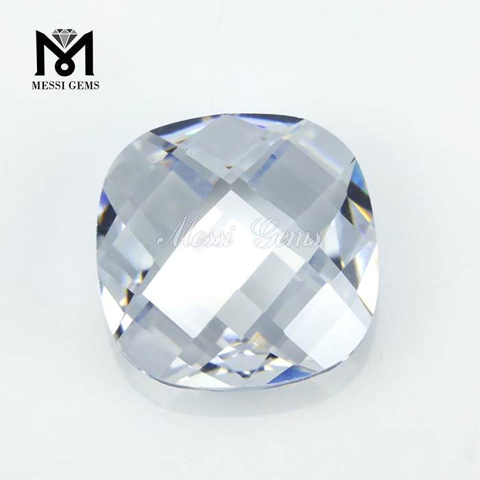 Piedra de zirconia cúbica sintética color blanco talla princesa cuadrada