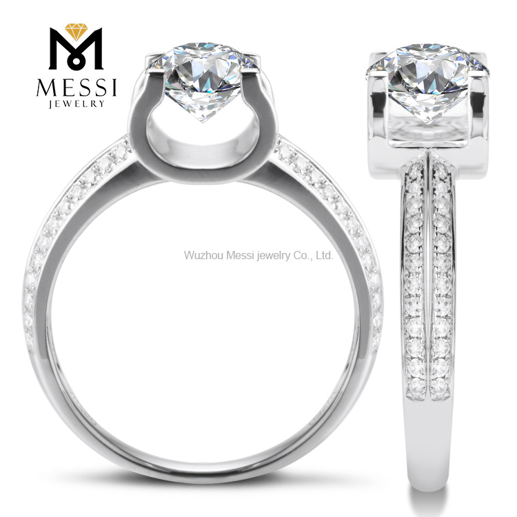 1ct 14k fashon anillos de boda moissanite anillo de oro para niñas