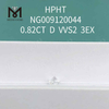 Diamante de laboratorio redondo D VVS2 3EX de 0,82 quilates 