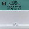 Diamante de crecimiento de laboratorio de grado de corte IDEAL redondo D VS1 de 0,63 quilates