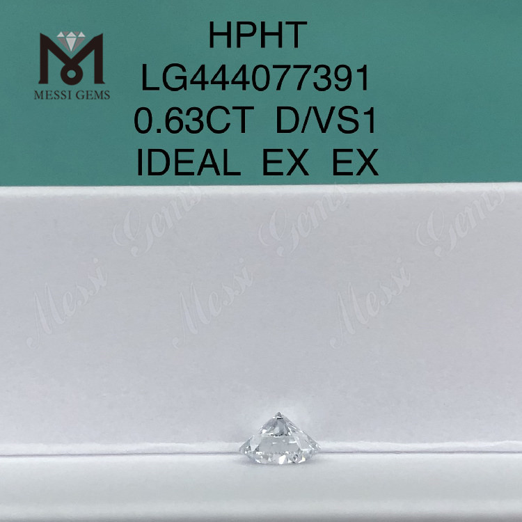 Diamante de crecimiento de laboratorio de grado de corte IDEAL redondo D VS1 de 0,63 quilates