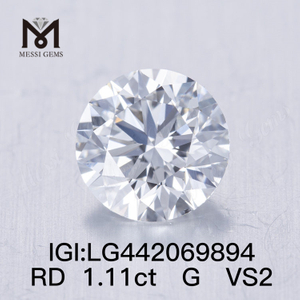 1,11 quilates G VS2 Redondo BRILLIANT IDEAL 2EX diamante cultivado en laboratorio 1 quilate