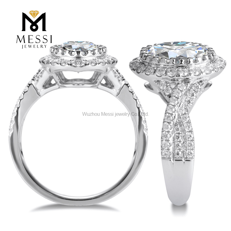 Anillos de boda de 1,8 quilates, 14k/18k, anillo de oro moissanite para niña